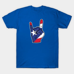 Rock On Puerto Rico // Puerto Rican Pride Rock Hand T-Shirt